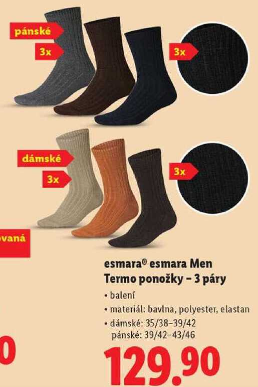 esmara esmara Men Termo ponožky - 3 páry 