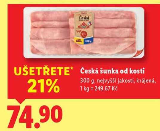Česká šunka od kosti, 300 g