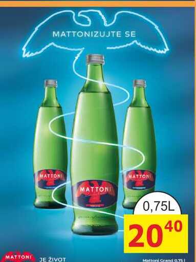 MATTONI 0,75L sklo