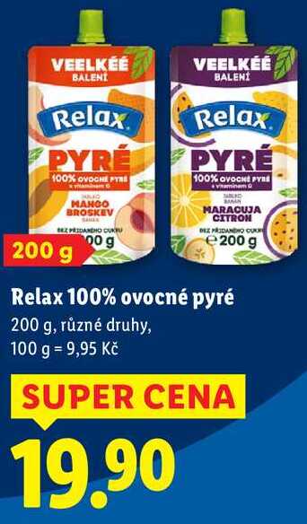 Relax 100% ovocné pyré, 200 g