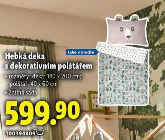 Hebká deka s dekorativním polštářem 