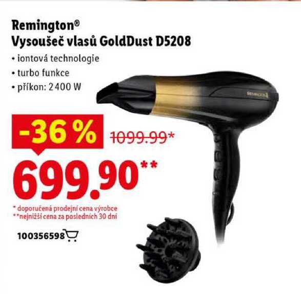 Remington Vysoušeč vlasů GoldDust D5208 