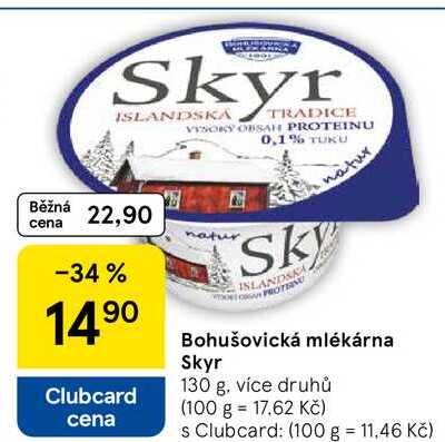 Bohušovická mlékárna Skyr, 130 g, více druhů  
