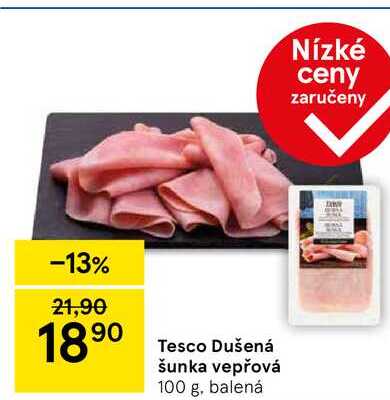 Tesco Dušená šunka vepřová, 100 g, balená  