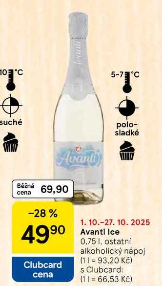 Avanti Ice, 0.75 l, ostatní alkoholický nápoj  