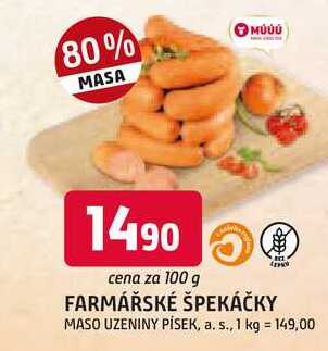 FARMÁŘSKÉ ŠPEKÁČKY 100g