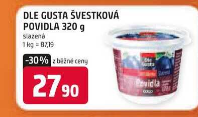 DLE GUSTA ŠVESTKOVÁ POVIDLA 320 g slazená 