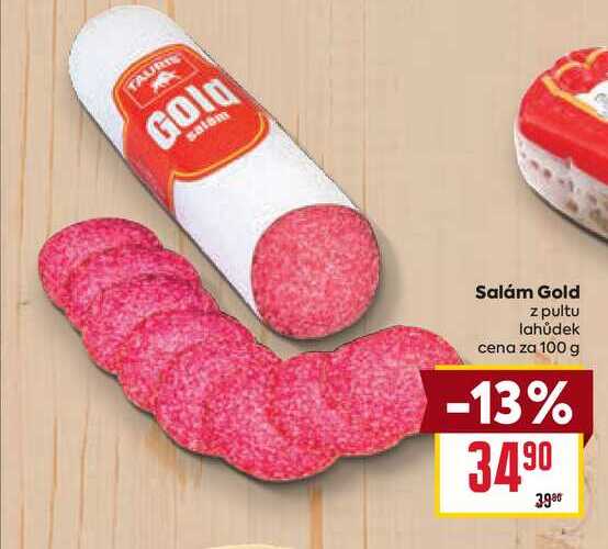 Salám Gold z pultu lahůdek cena za 100 g 
