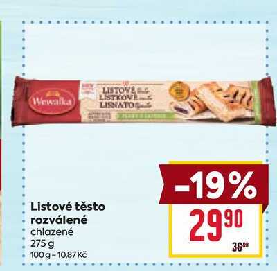 Listové těsto rozválené chlazené 275 g  