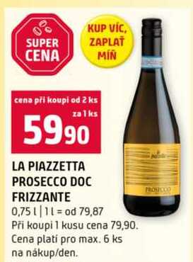 LA PIAZZETTA PROSECCO DOC FRIZZANTE 0,75 l