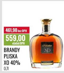 BRANDY PLISKA XO 40% 0,7l