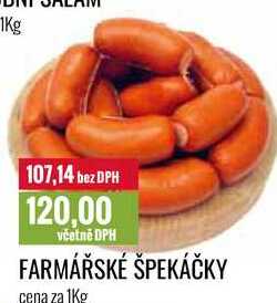 FARMÁŘSKÉ ŠPEKÁČKY cena za 1Kg 