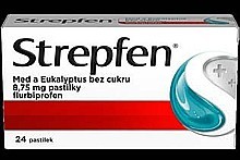 STREPFEN Med a Eukalyptus bez cukru 24 pastilek