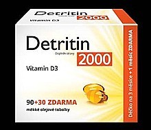 Detritin Vitamin D3 2000 IU 90 + 30 měkkých tobolek