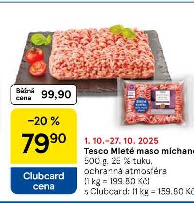 Tesco Mleté maso míchané, 500 g, 25 % tuku 