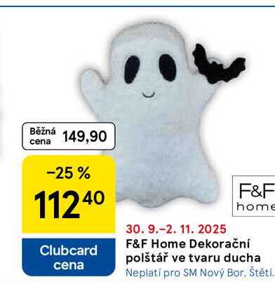 F&F Home Dekorační polštář ve tvaru ducha
