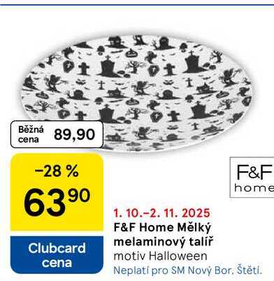 F&F home mělký melaminový talíř