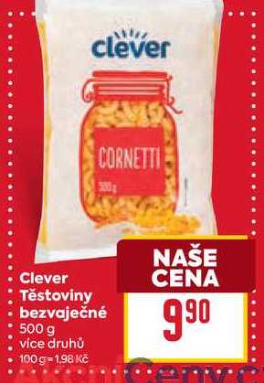 Clever Těstoviny bezvaječné 500 g