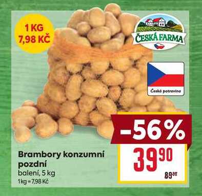 Brambory konzumní pozdní balení, 5 kg
