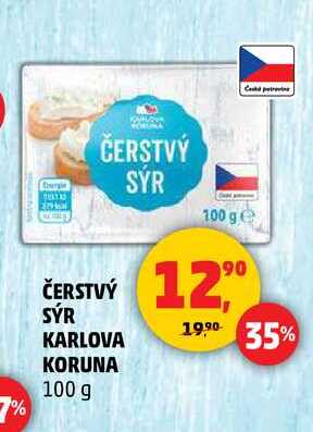 ČERSTVÝ SÝR KARLOVA KORUNA, 100 g 