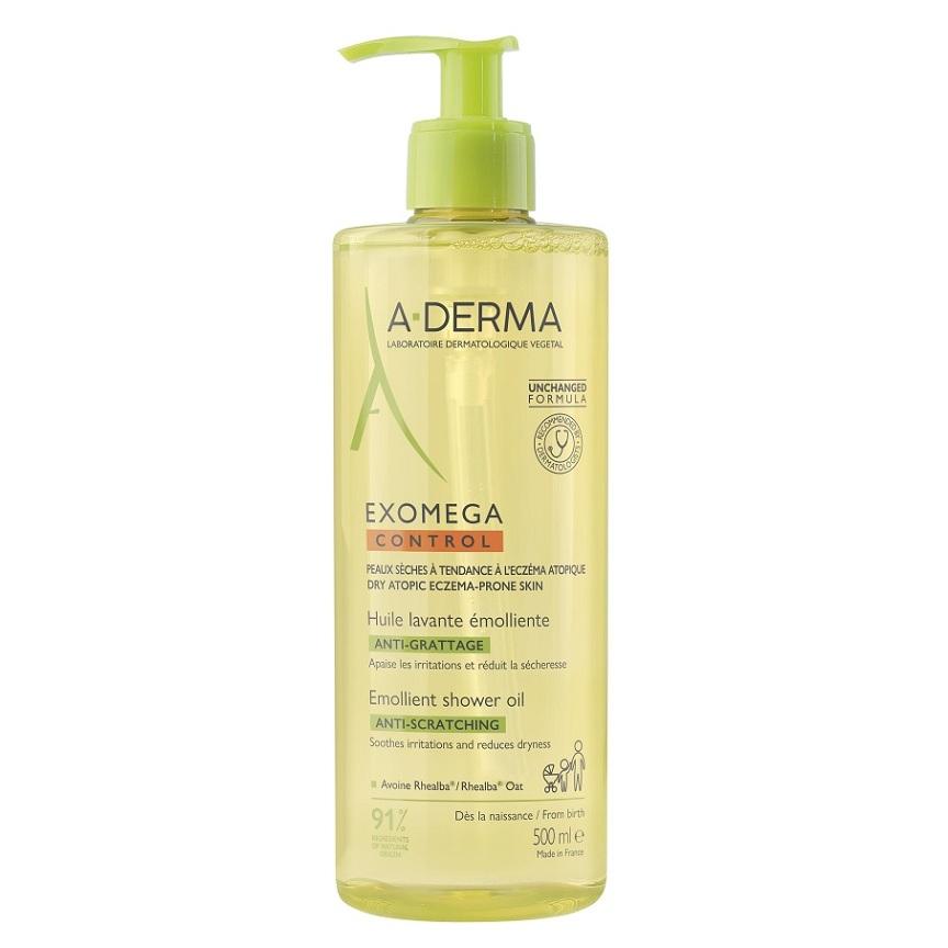 A-derma Exomega control zvláčňující sprchový olej 500 ml