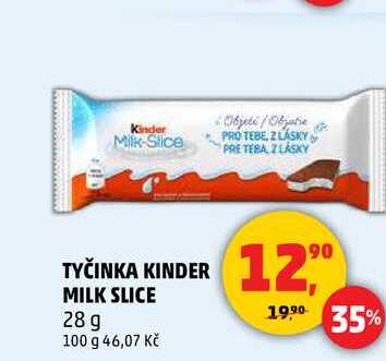 TYČINKA KINDER MILK SLICE, 28 g 