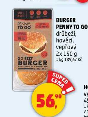 BURGER PENNY TO GO, 2x 150 g 