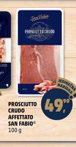 PROSCIUTTO CRUDO AFFETTATO SAN FABIO, 100 g