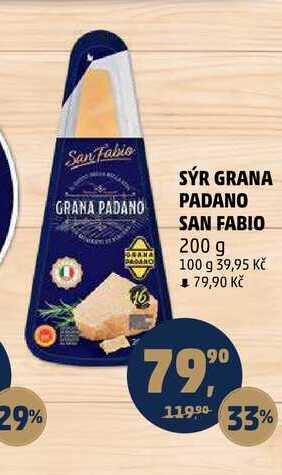 SÝR GRANA PADANO SAN FABIO, 200 g 