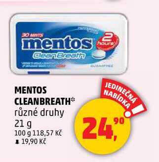 MENTOS CLEANBREATH, 21 g