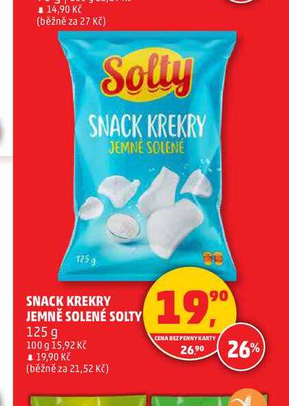 SNACK KREKRY JEMNĚ SOLENÉ SOLTY, 125 g 