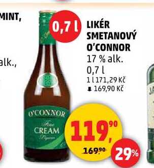 LIKÉR SMETANOVÝ O'CONNOR, 0,7 l