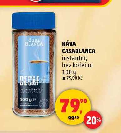 KÁVA CASABLANCA instantní, bez kofeinu, 100 g