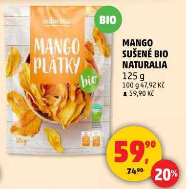 MANGO SUŠENÉ BIO NATURALIA, 125 g