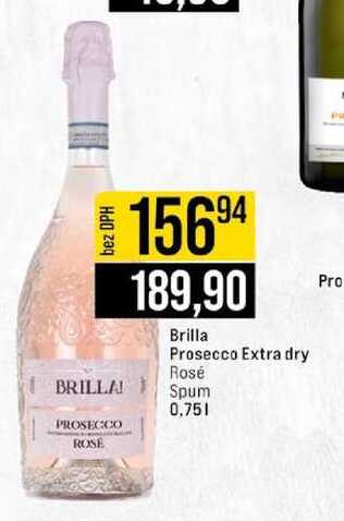 Brilla Prosecco Extra dry Rosé Spum 0.75 l