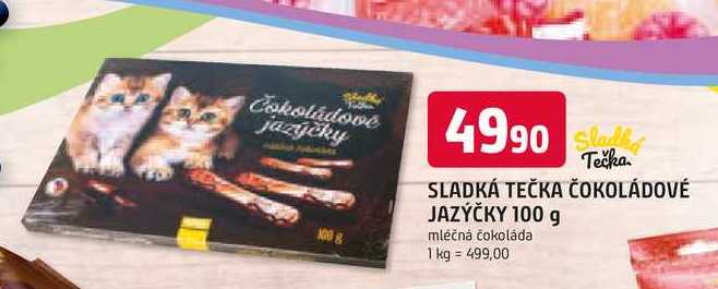 SLADKÁ TEČKA ČOKOLÁDOVÉ JAZÝČKY 100 g 