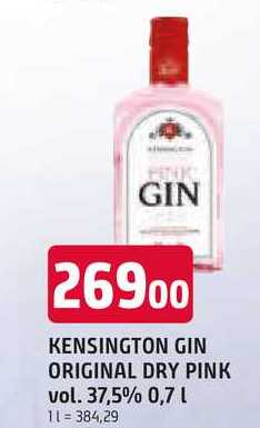 KENSINGTON GIN ORIGINAL DRY PINK vol. 37,5% 0,7 L 