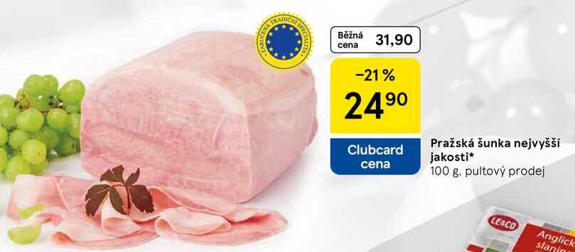 Pražská šunka nejvyšší jakosti, 100 g 