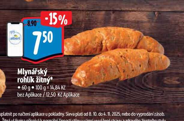  Mlynářský rohlík žitný 60 g 