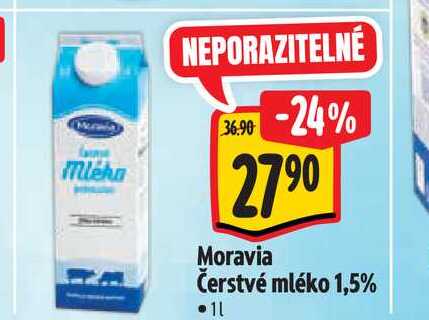  Moravia Čerstvé mléko 1,5% 1 l