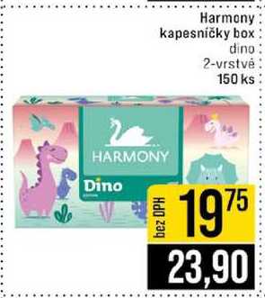 Harmony kapesníčky box dino 2-vrstvé 150 ks 