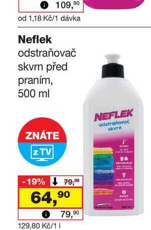 Neflek odstraňovač skvrn před praním, 500 ml