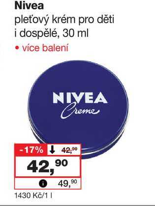 Nivea pleťový krém pro děti i dospělé, 30 ml