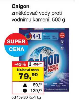 Calgon změkčovač vody proti vodnímu kameni, 500 g 