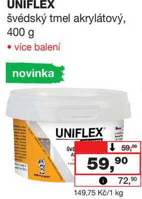UNIFLEX švédský tmel akrylátový, 400 g