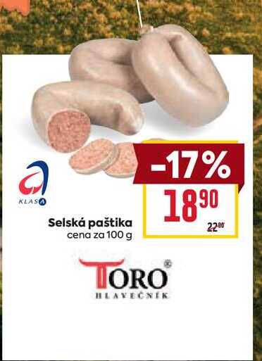 Selská paštika cena za 100 g