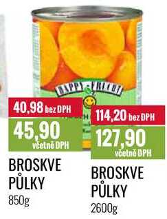BROSKVE PŮLKY 850g, 2600g