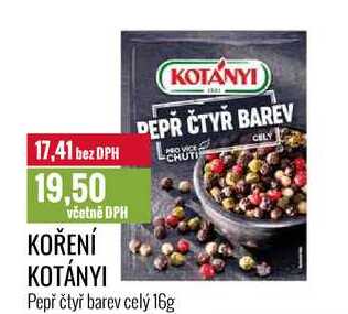 KOŘENÍ KOTÁNYI Pepř čtyř barev celý 16g 