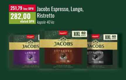 Jacobs Espresso, Lungo, Ristretto 40ks
