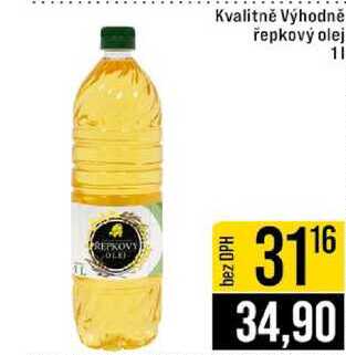 Kvalitně Výhodně řepkový olej 1 l